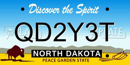QD2Y3T North Dakota License Plate