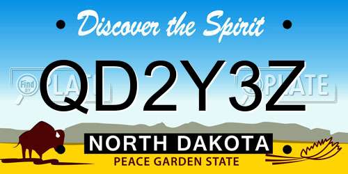 QD2Y3Z North Dakota License Plate