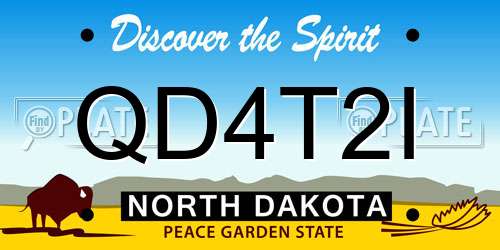 QD4T2I North Dakota License Plate