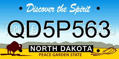 QD5P563 North Dakota License Plate