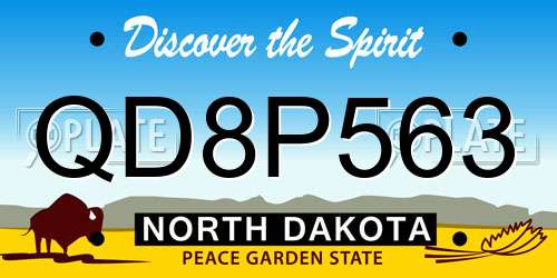 QD8P563 North Dakota License Plate