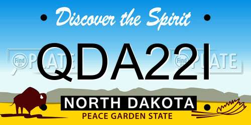 QDA22I North Dakota License Plate