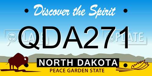 QDA271 North Dakota License Plate