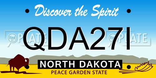 QDA27I North Dakota License Plate