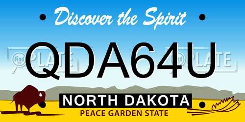 QDA64U North Dakota License Plate
