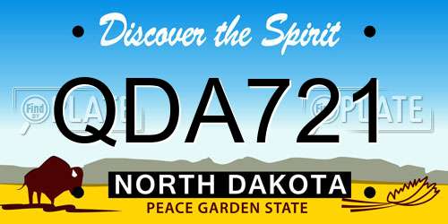 QDA721 North Dakota License Plate