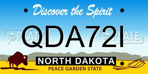 QDA72I North Dakota License Plate