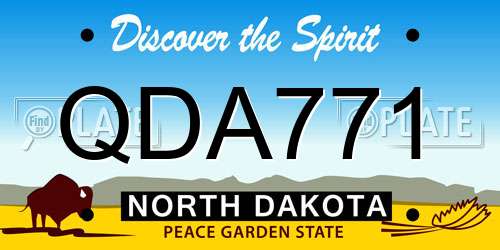 QDA771 North Dakota License Plate