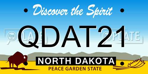 QDAT21 North Dakota License Plate