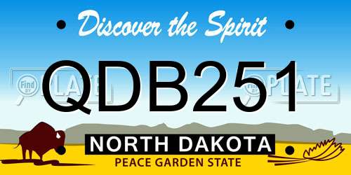 QDB251 North Dakota License Plate