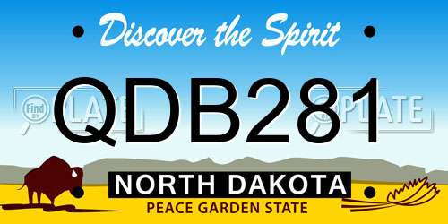 QDB281 North Dakota License Plate