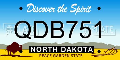 QDB751 North Dakota License Plate