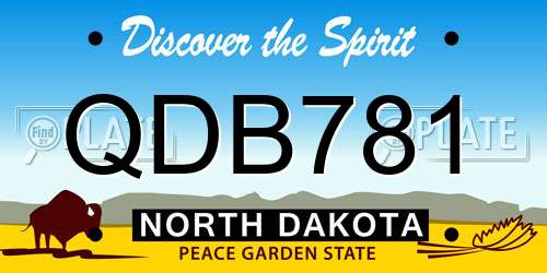 QDB781 North Dakota License Plate