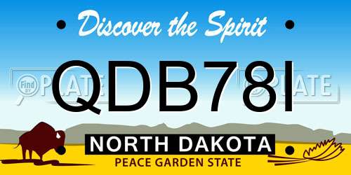 QDB78I North Dakota License Plate