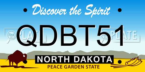 QDBT51 North Dakota License Plate