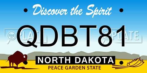 QDBT81 North Dakota License Plate