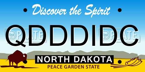 QDDDIDC North Dakota License Plate