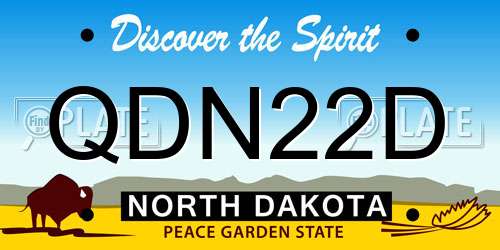 QDN22D North Dakota License Plate