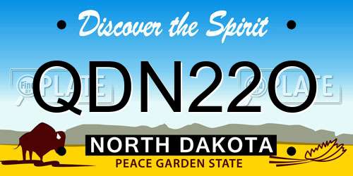 QDN22O North Dakota License Plate