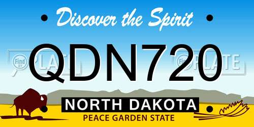 QDN720 North Dakota License Plate