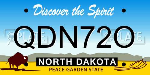 QDN72O North Dakota License Plate