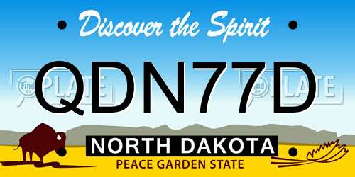 QDN77D North Dakota License Plate