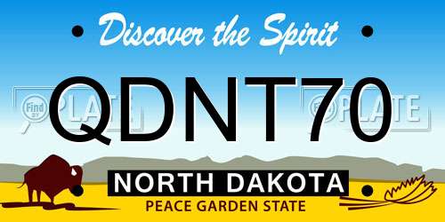 QDNT70 North Dakota License Plate