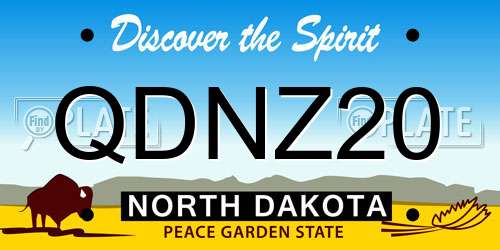 QDNZ20 North Dakota License Plate