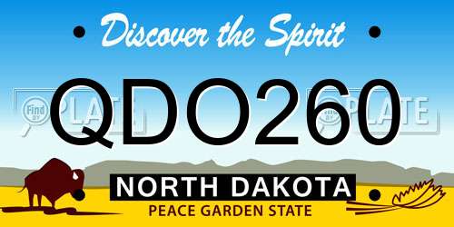 QDO260 North Dakota License Plate