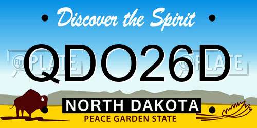 QDO26D North Dakota License Plate