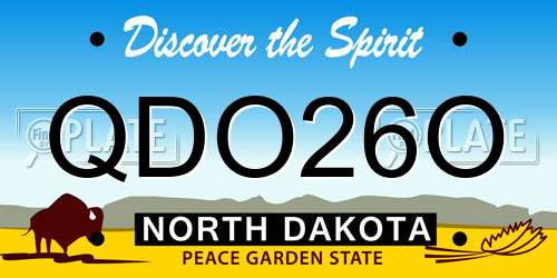 QDO26O North Dakota License Plate