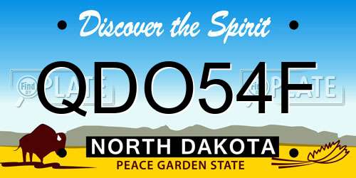 QDO54F North Dakota License Plate