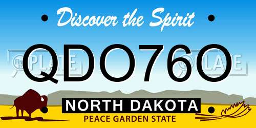 QDO76O North Dakota License Plate
