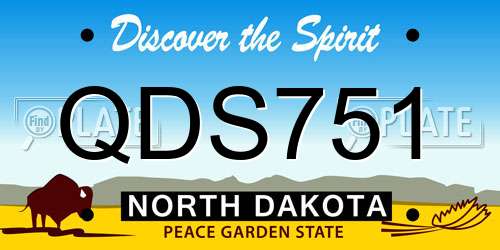 QDS751 North Dakota License Plate
