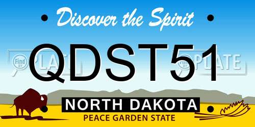QDST51 North Dakota License Plate