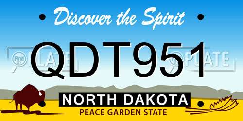 QDT951 North Dakota License Plate