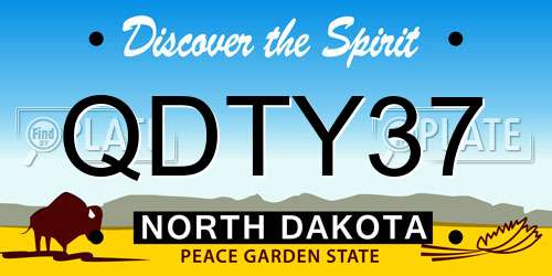 QDTY37 North Dakota License Plate
