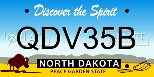QDV35B North Dakota License Plate