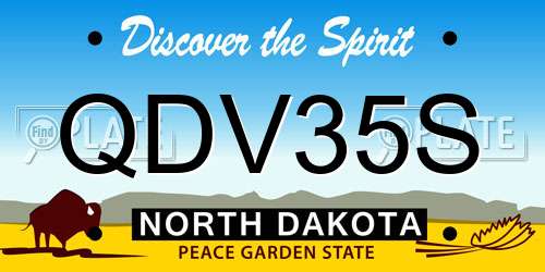 QDV35S North Dakota License Plate