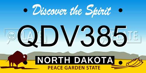 QDV385 North Dakota License Plate
