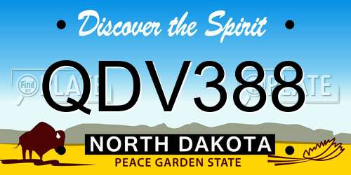 QDV388 North Dakota License Plate