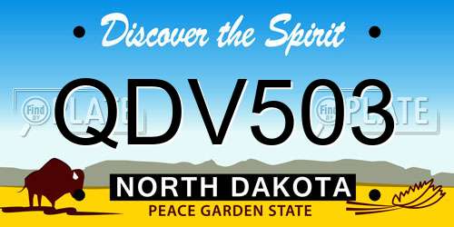 QDV503 North Dakota License Plate