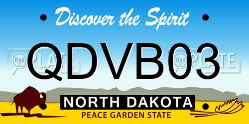 QDVB03 North Dakota License Plate