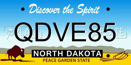 QDVE85 North Dakota License Plate