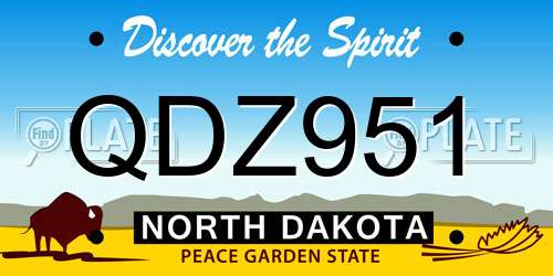 QDZ951 North Dakota License Plate