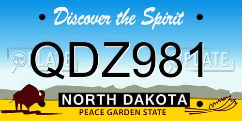 QDZ981 North Dakota License Plate