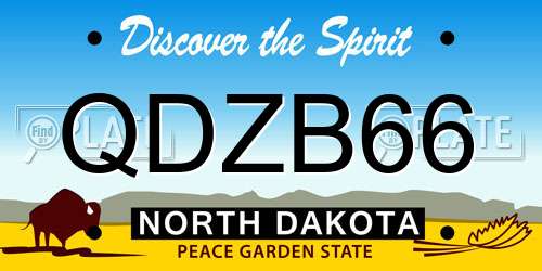 QDZB66 North Dakota License Plate
