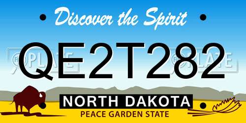 QE2T282 North Dakota License Plate