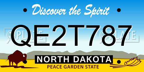 QE2T787 North Dakota License Plate