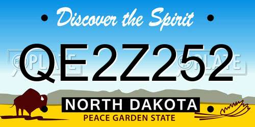 QE2Z252 North Dakota License Plate